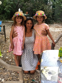 The twins Chantal & Charlotte from Dallas, Tx with Baya, their French teacher summer 2019