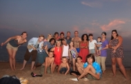 An evening picnic on the central beach of Saint Raphael with some staff members: Paul - Meganne