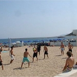 The central beach of Plage du Veillat in Saint-Raphael